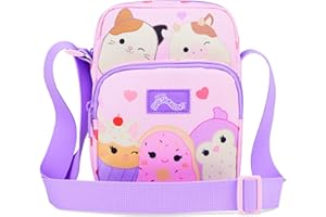 Squishmallows Cross Body Bag for Kids and Teens Cute Shoulder Sling Bag Cam The Cat Phone Mini Backpack for Travel Money Holiday