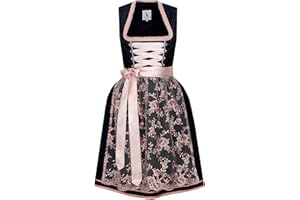 Alpenmärchen Midi Dirndl aus Exklusiver Kollektion inkl. Spitzenschürze Gr.32-56 - ALM664