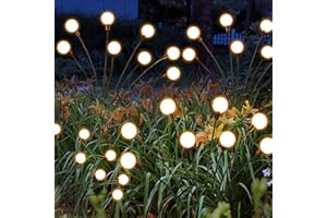 Kimuwote 4 Stück Solarlampen für Außen Garten, 8 LED Glühwürmchen Solarleuchten, mit Fernbedienung, 8 Modi, Wasserdicht, für Garten, Balkon,Gehwege Hof Terrasse Gehweg Decor(Warmweiß)
