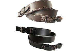 Ganwear® Braun Schwarz Echtes Leder Plain Schlinge Gewehr Schrotflinte Luftgewehr Gurt Jagdschießen