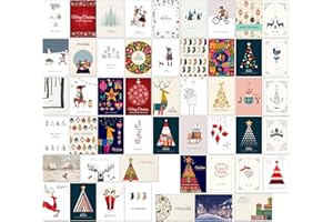 the lazy panda card company 50 de nuestras tarjetas de Navidad más populares, con 50 diseños diferentes, con sobres de papel kraft reciclado