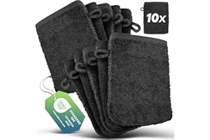 slummer Waschlappen 10er Set 100% Baumwolle Frottee 15x21 cm anthrazit Oeko-Tex Zertifiziert 500gsm 10-TLG Seifhandschuh Waschhandschuh Frottee Badtextilien