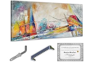 Monica Mirafiori I 100x50 cm I Tableau Peint à la Main I Modèles Tableau I Peintre Moderne I Tableaux Peintures I Toile sur Cadre en Bois