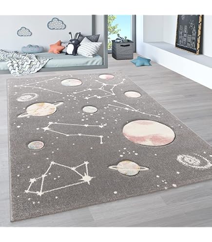 Galaxy Starry Sky Kids Speelruimte Tapijten Kind Tiener Jongens Spel Vloermat Cartoon 3D Buitenruimte Planeet Print Tapijten voor Woonkamer Slaapkamer Decoratie Baby Kruip Antislip Mat (Kleur