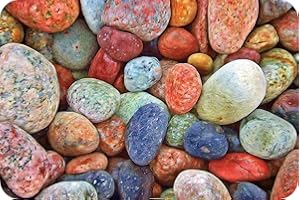 Coloured Pebbles - Glass Worktop Saver/Protector - by Pearl Glass (60 x 40cm - Extra Large)