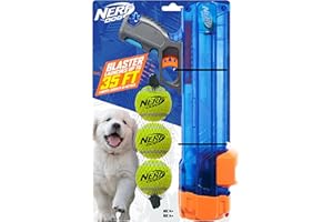 Nerf Dog Set regalo per palline da tennis di piccole dimensioni, con 3 palline, ideale per recupero, ricarica a mani libere, lancia fino a 15,2 m, unità singola, include 3 palline Nerf