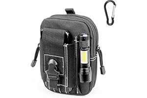 Piscorush Tactical Waist Pouch MOLLE EDC Pouch Outdoor Man Waist Bag with Phone Belt Clip Holder Holster Carrying Pouch for Smartphone