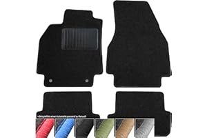moto-MOLTICO Fußmatten Auto Velours Autoteppiche Schwarz Automatten Set 4-teilig passend für Renault Clio IV 2012-2020 (Schwarze - Ziernähte)