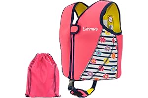 Limmys Premium neoprenowa kamizelka pływacka dla dzieci, idealna wyporność pomoc w pływaniu dla chłopców i dziewcząt, bonus sznurek torba w zestawie