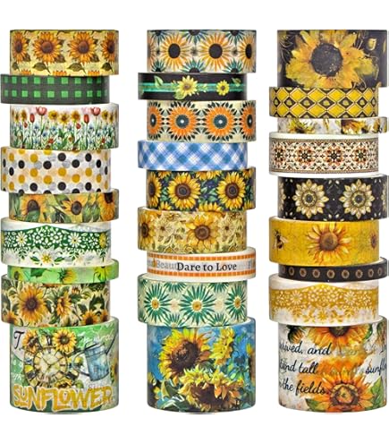 YUBX 8 Rouleaux Maigre Washi Tape Set, Ruban Vintage Adhésif