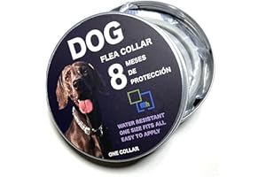 MH MEDITERRANEANHABITAT Collare Antiparassitario per Cani - Collare Antipulci e Zecche per Cani - 8 Mesi di Protezione Senza tossico - Composto Da Oli Essenziali - 65 cm Regolabile Impermeabile Per Tutte Le Taglie -