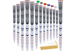 SAPLIZE CL03 Hybrid Golf Grips Set of 13, Base Kit Options (13 Grips) or Deluxe Kit (13 Grips with Solvent Kit), 6 Colors, Standard/Medium Size, Golf Club Grips