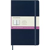 Moleskine Klasik Defter, Sert Kapak, B&uuml;y&uuml;k (5" x 8.2") &Ccedil;ift D&uuml;zen, &Ccedil;izgili/D&uuml;z, Safir Mavisi, 240 Sayfa