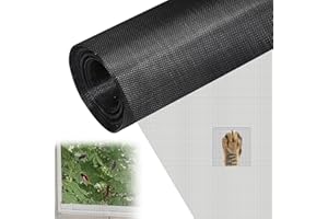 Tapvai Moustiquaire Fenetre 120 x 250 cm, Grillage Fine Maille en Fibre de Verre, Moustiquaire Fenetre Enroulable, Résistant Aux UV, Lavable & Indéchirable, pour Fenêtres et Portes Anti-Insectes(Noir)