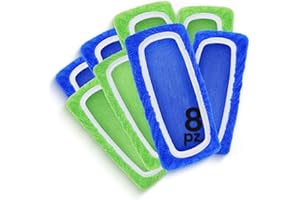 HOUSY Panni Cattura Polvere compatibili con Swiffer Mop - Cuffiette in Spugna Microfibra per Scopa Lavapavimenti (4 Pezzi Verdi e 4 Pezzi Blu, Unica)