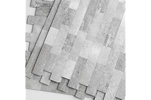 BeNice Stick on Wall Tiles Kitchen,Marble Splashback Mosaic Tiles Stickers Self Adhesive Bathroom Matte(10 pcs Rustic Grey)