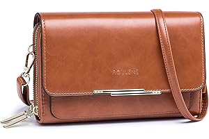 Roulens Borse a Tracolla da Donna,Piccola Borsa per Telefono a Tracolla per Donna con 2 Scomparti Capienti,Borsa Mano PU Pelle Sintetica con Slot per Carte di Credito Cinturino