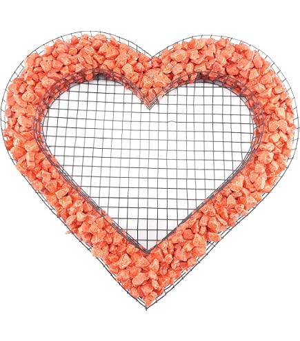 Herz-Gitter Pflanzschale Für Grabdekoration – Mit 3 Kg Glasnuggets, 37,5 X 31,5 Cm