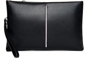 Balidiya Genuine Leather Clutch Bag for Men Handbag Wrist Bag Business Large Purse Envelope Bag