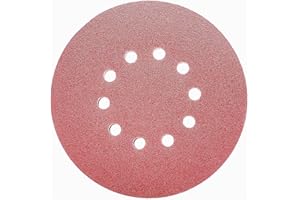 FEIHU 225mm Sanding Disc 120 Grit 10 Holes. Hook and Loop Discs, 9 inch Sanding Pads for Drywall Sander Long Neck Sander （15 PCS）