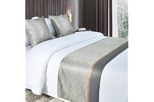 Guest Ruyunlai Bed Runner Luxury Hotel Grade light gray 210X50cm for 1.5m Bed Elegant comfortable Fabric with Wrinkle-Free and Premium Finish
