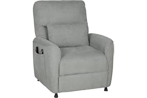 HOMCOM Poltrona Relax Elettrica Massaggiante e Riscaldante, Silenziosa, Poltrona Reclinabile 150° in Ciniglia con Cuscino, Funzione Memory, 2 Telecomandi, Poggiapiedi, Soggiorno Ufficio, Grigio Scuro