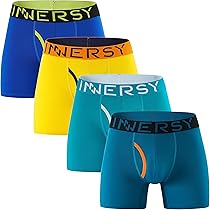 INNERSY Boxershorts voor heren, grote maten, katoenen onderbroeken met gulp, ondergoed XL-6XL, verpakking van 4 stuks, 5XL Grote maten