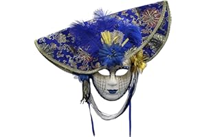 CARNAVALIFE Máscara Veneciana del Bufón de Modelo Vintage Mujer para Carnaval Halloween Navidad Cosplay Fiesta Bola de Fantasía