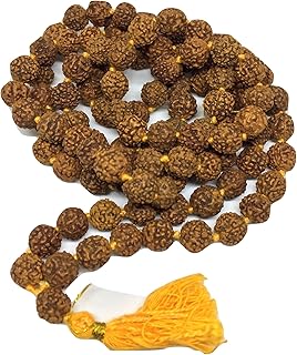 PTM Certified 5 Mukhi Rudraksha Jaap Mala 108 + 1 Beads for Pooja Astrology for Men and Women (9 mm)