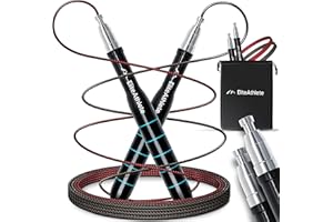 ‎ELITEATHLETE EliteAthlete Springseil Erwachsene - Speed Rope mit Ersatzseil - Profi Kugellager - Skipping Rope - Jump Rope - Fitness Crossfit Boxen - Sprungseil Erwachsener inkl. Seilschoner + Tasche