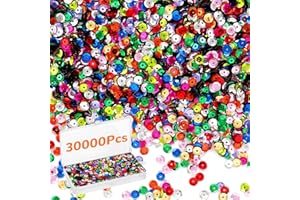 ORMROMRA 30000 Pcs Round Iridescent Sequins with Transparent Plastic Box, Bulk Sequins for Crafts, Loose Sequins for DIY Arts Crafts,Making Jewelry,Sewing Clothes(Mixed Colors)
