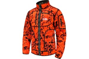 Full mundur Rondane Vändbar Jaktjacka Fleecejacka Orange Camo | Jaktkläder Herr Orange Camo Vind- och Vattentät Fleecejacka Outdoorjacka Vändbar Jacka