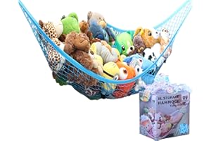 MiniOwls Toy Storage Hammock Organizer for Stuffed Squish Mellows and Snackables. De-cluttering Solution for Every Boy’s Room, Nursery & Playroom. On the market for 10 years. (Blue/X-Large)