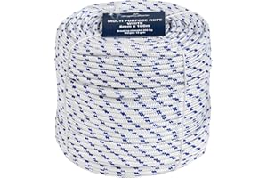 Douglas Marine Cima Bianca Ø 6 millimetri in Polipropilene da 100 metri - 16 Capi Multiuso, Resistente e Galleggiante - Ideale per Ormeggio, come Corda Generica, Passamaneria e Delimitazione