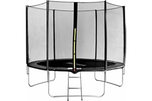 SixBros. SixJump Trampoline de Jardin 3,05m – Trampoline de Jardin Enfants, Trampoline - Extérieur, Set-Complet Échelle, Filet de sécurité & Tour de Protection, Noir, TS305/1933