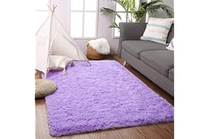 VOFUSHON Puszysty dywan do salonu dywaniki do salonu nowoczesny pokój dziecięcy dywaniki dla dzieci, miękki puszysty dywan do sypialni (160 x 230 cm, fioletowy)