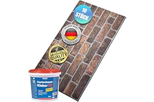 AS Country Stone® Wandverkleidung Steinoptik | 100x50x2 cm | 3D Effekt Wandpaneele Steinoptik für Küche und Wohnzimmer | Innen- und Außenbereich - 3D Wandpaneele | 10 Stück mit Montagekleber |
