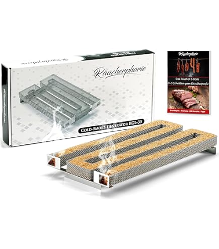 BBQ-Toro Koude rookgenerator voor spaarrand, 20 x 12,5 cm, roestvrij