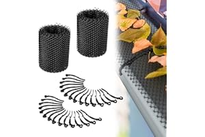 Relaxdays Grillage de gouttière, Lot de 2, Chacune 6 x 15 m, Grille en Plastique, 12 m en Total de Protection, Noir