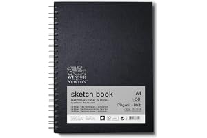 Winsor & Newton 6673003 skissbok med spiralbindning – 50 ark skisspapper, 170 g/m² med mikroperforietta blad i DIN A4