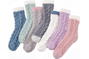 Fullogo Fluffy Socks for Women, Fluffy Sock Womens, Soft Winter Cosy Slipper Socks for Women, Womens Warm Fuzzy Bed Socks