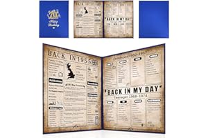 back in 1955 Birthday Poster, 70th Birthday Gifts For Men, 1955 Birthday Gifts Ideas For Him, Happy 70 Years Birthday Present For Dad,Brother, Blue Eco-Friendly Foldable Paper 8×10 Inch