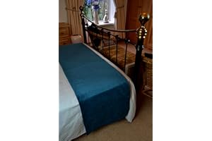 McAlister Textiles Soft Velvet Teal Bed Runner For Single Double & King Size Beds - 50x220cm - 20x87 Inches Matt Velvet Range