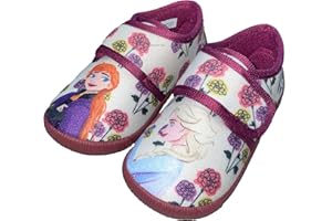 Leomil DISNEY FROZEN Hausschuhe Mädchen von 2 bis 8 Jahre, Warme Pantoffeln mit Anna und Elsa Motiv, Bequemer Schuhe für Kindergarten Die Eiskönigin, Freizeitschuhe mit Glitzer ideal für Schule