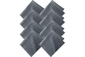 Xcdhemde® Gamuza Limpia Gafas de 8 Piezas - 15x18cm, Paño de Limpieza de Microfibra, Utilizado para Limpiar Lentes, Gafas, Pantallas, Teléfonos Móviles y Computadoras, Reutilizable (Gris)