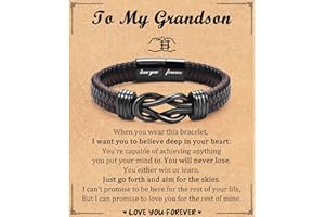 Shuxin Birthday Gifts for Son Dad New Dad Boyfriend Brother Boys, Leather Bracelet Gifts for Men Him on Valentines Day Father's Day Christmas