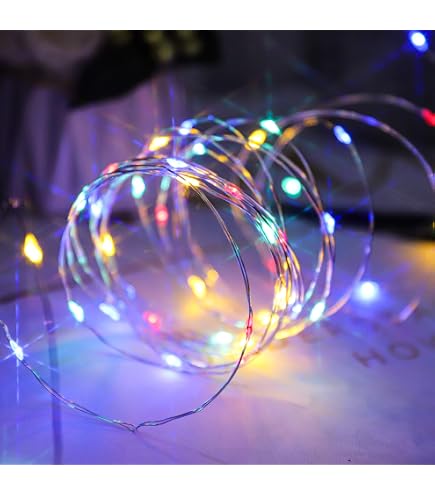 Guirlande Lumineuse à Piles 5 Mètres - 50 LED Orange - Pour Halloween, Noël, Jardin - Pack De 2