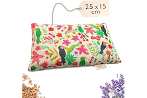 SAKITO Saco Semillas Microondas (25x15 cm) - Terapia Natural para Estrés y Dolores Musculares - Uso Caliente o Frio - Gran Retencion de Calor - Muy Duradero, Tela de Primera Calidad - Aroma a Lavanda