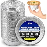 Ebake Vaschette in alluminio usa e getta (larghe 12 cm) Teglie di stagnola per dolci, stampo per crostate e tortine (60 pcs)