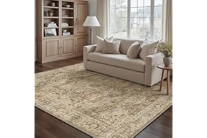 HUGEAR Vintage Dywany Do Salonu Brązowy DużE Dywaniki 150x210cm Antypoślizgowy Zmywalne Sypialni Jadalni Pokoju Pralni Biura Dywanowa KróTkim WłOsiem